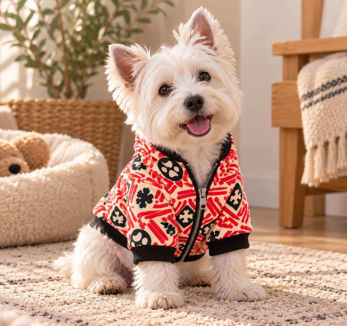 Paw Print Zip Hoodie